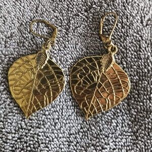 Gold leaf earrings